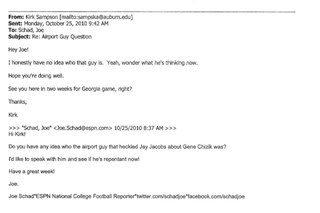 Illustration for article titled "Am I Sick? Are We All Sick?": Overwrought Things The Media Wrote To Auburn's PR Guy During Cam Newton's Wild 2010 Season
